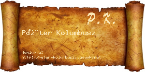 Péter Kolumbusz névjegykártya